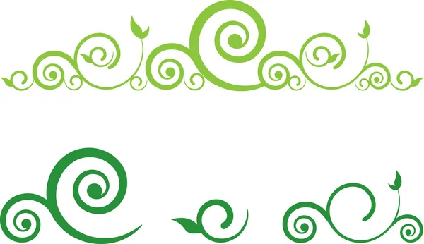 Swirl floral grens — Stockvector