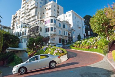 Lombard street in San Francisco clipart
