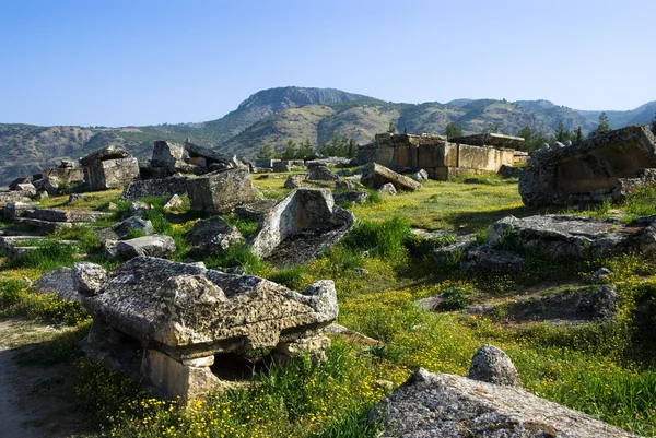 Ruins of the ancient city of Hierapolis spring time,Turkey — Stock Photo, Image