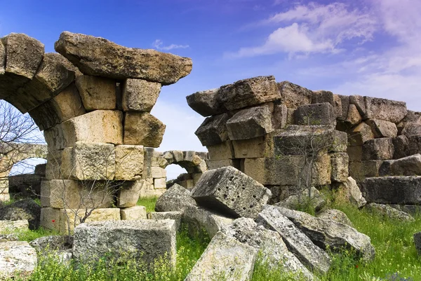 Ruiny Laodycei miastem Imperium Rzymskiego w współczesnych, pamukkale, Turcja denizli. — Zdjęcie stockowe