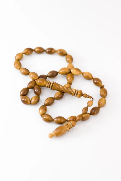 Kalung doa Muslim dibuat secara lincah dari kayu — Stok Foto