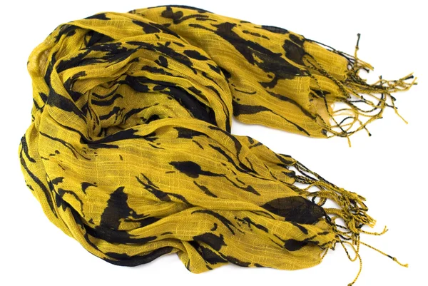 Žlutá s černými vzory dámy šátek — Stock fotografie