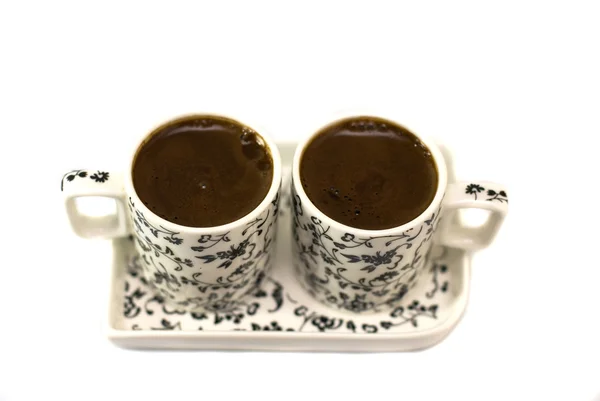 Turkish coffee in two cups — Stock Photo, Image
