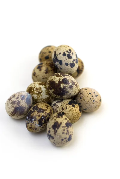 stock image Quail eggs on white background