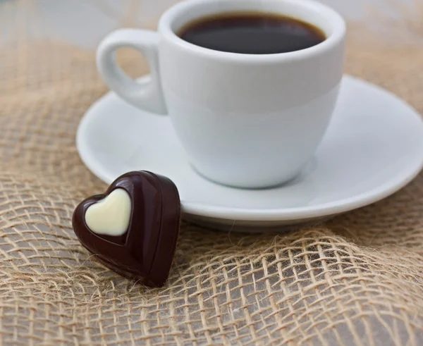 Kahve ve çikolata. — Stok fotoğraf