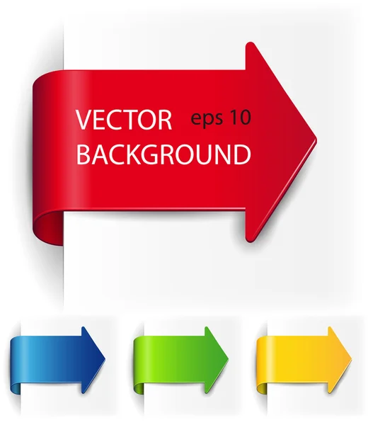 Vector pijlen weergegeven in de vorm van papier stickers — Stockvector