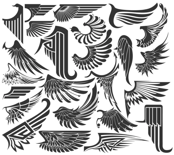 Big Set bocetos de alas Gráficos Vectoriales