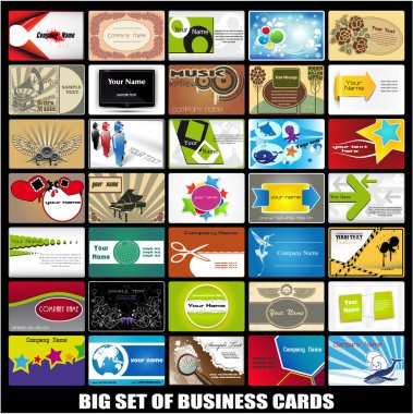 Big set of business cards clipart