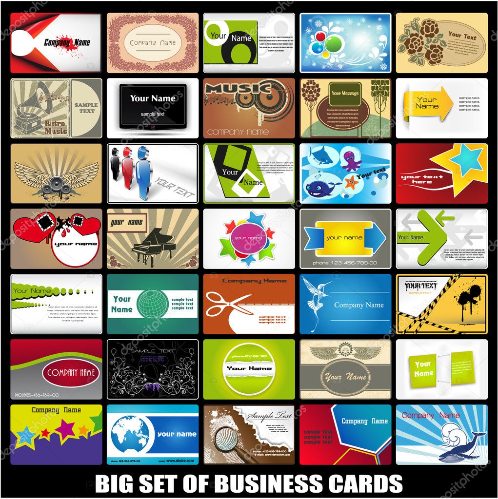 Big set of business cards