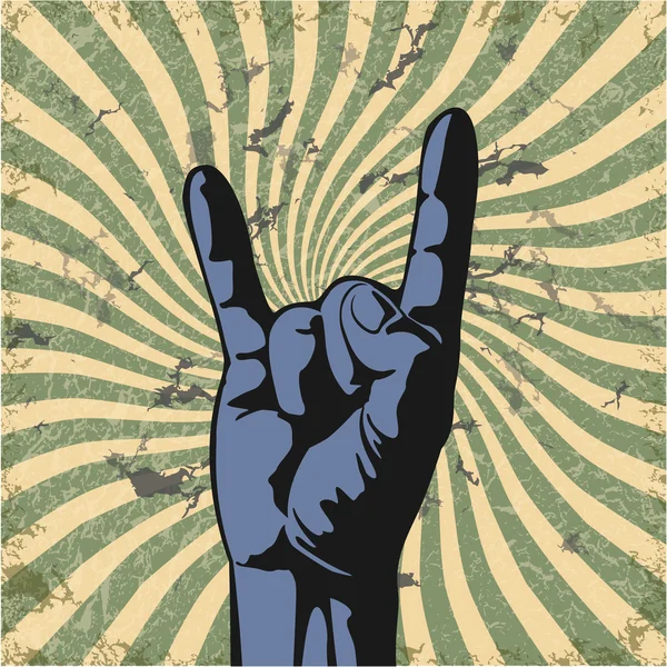Geste de main dans un grunge vectoriel — Image vectorielle