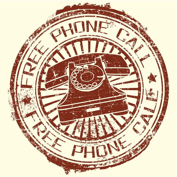 stock vector Stamp free phone call