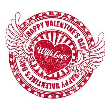 Rubber stamp Happy Valentine's day clipart