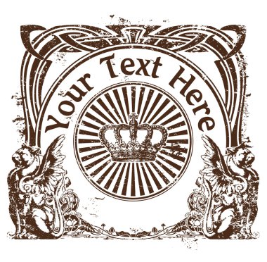 Stamp in style a vintage with a place for the text 2 clipart