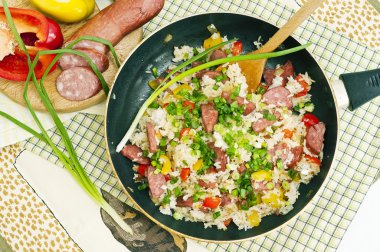 paella Füme pastırma ile