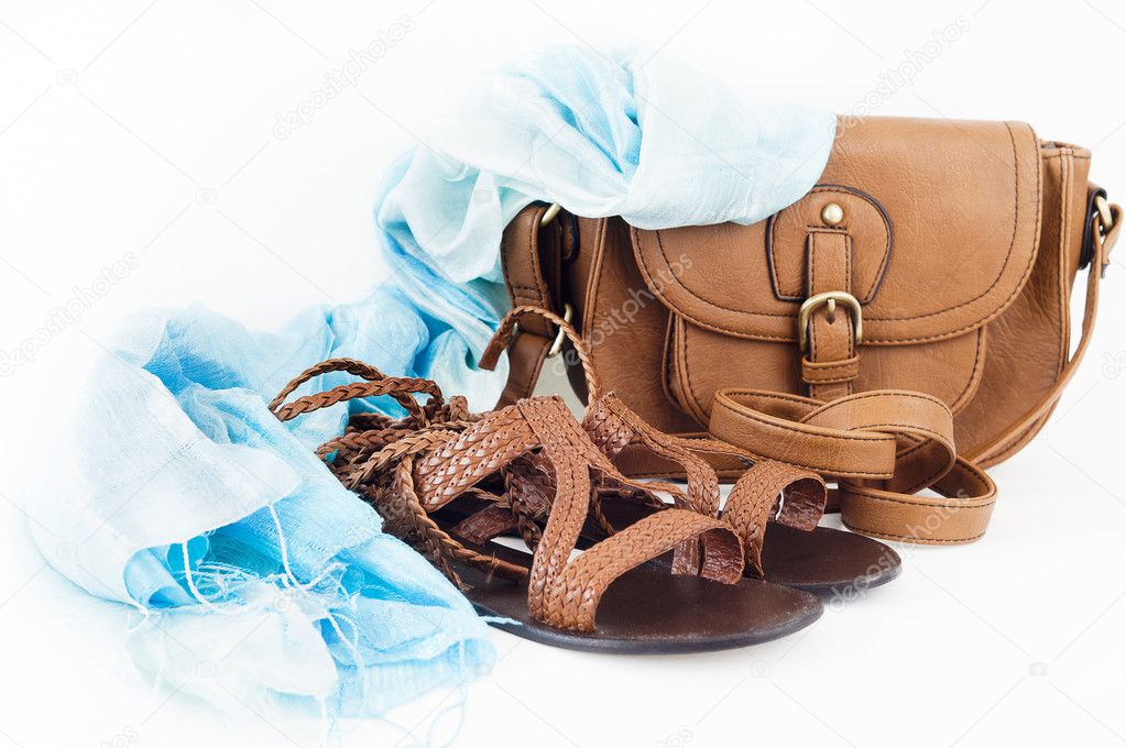 Summer shoes, bag and scarf