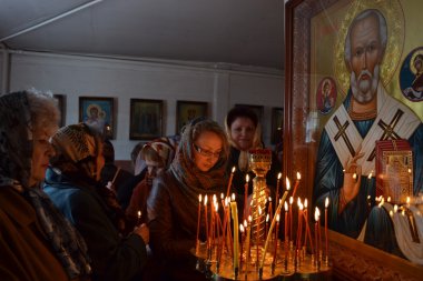 Paskalya celebration.in Ortodoks Tapınağı.