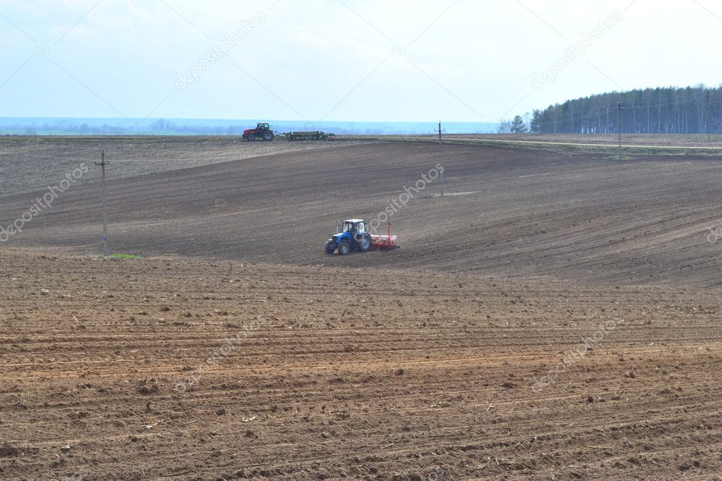 Sowing campaign in the Belarusian collective farm.