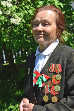 Belarusça gerilla valentina yakovlevna nikolayenko, zafer day.portrait