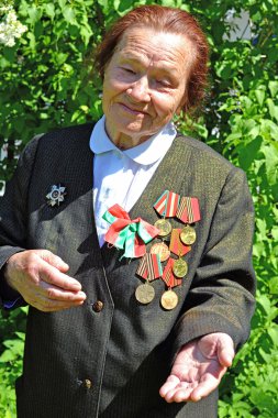 Belarusça gerilla valentina yakovlevna nikolayenko, zafer day.portrait