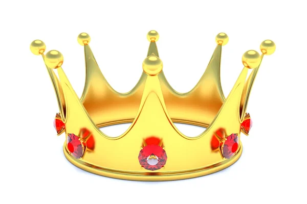 stock image Gold crown with red gems