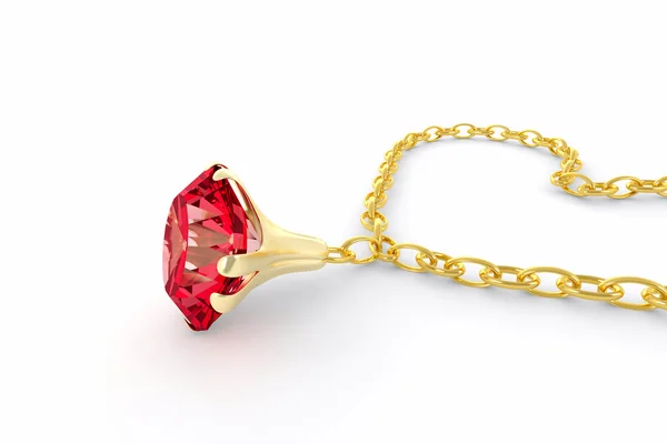 Diamond pendant with gold chain — Stock Photo, Image