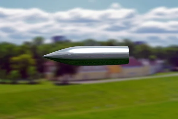 飛行中の銀の弾丸 — ストック写真