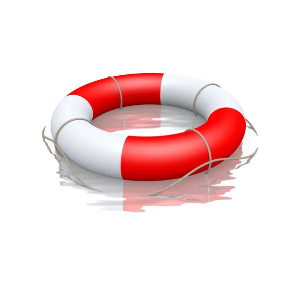Life buoy floating in water — Stock Photo, Image