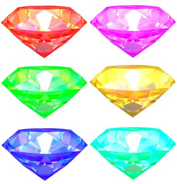 Collection of the colorful gem stones. clipart