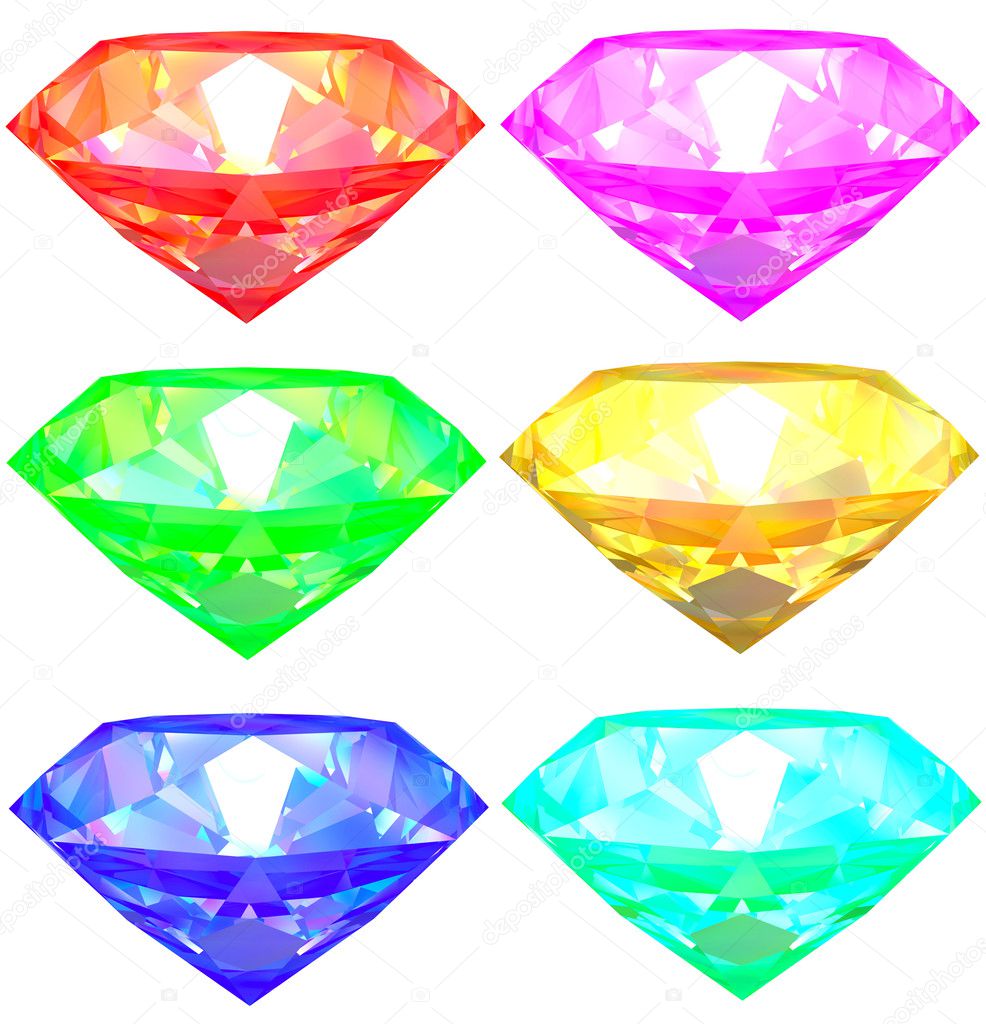 Collection of the colorful gem stones.