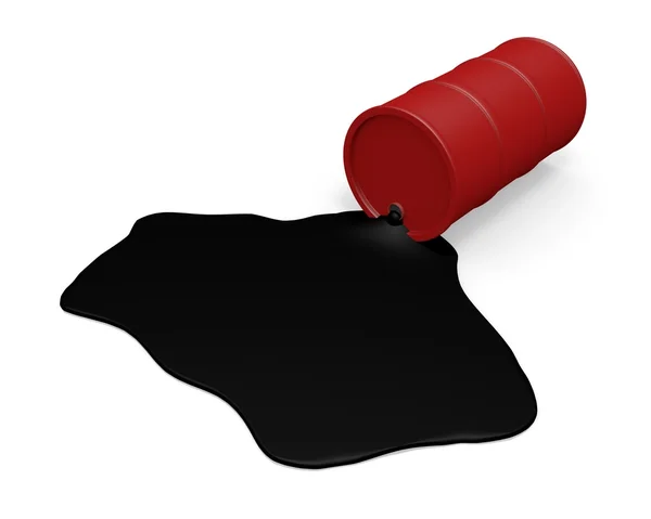 Barrel with spilled oil — Stock Photo, Image