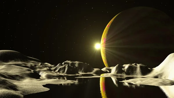 深宇宙にエイリアンの惑星 — ストック写真