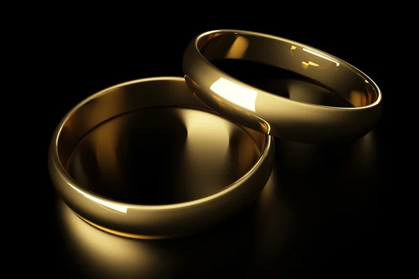 3d anel de casamento de ouro — Fotografia de Stock