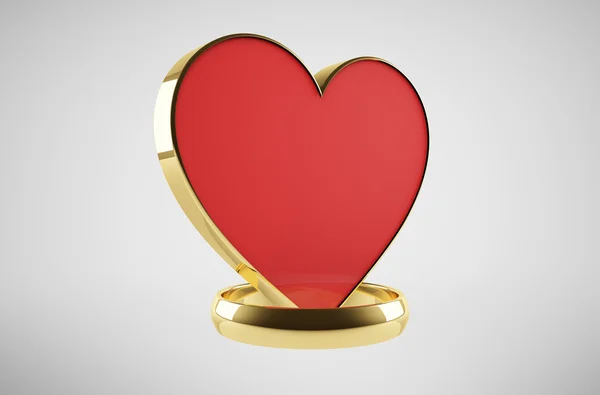 Wedding ring met een hartsymbool — Stockfoto
