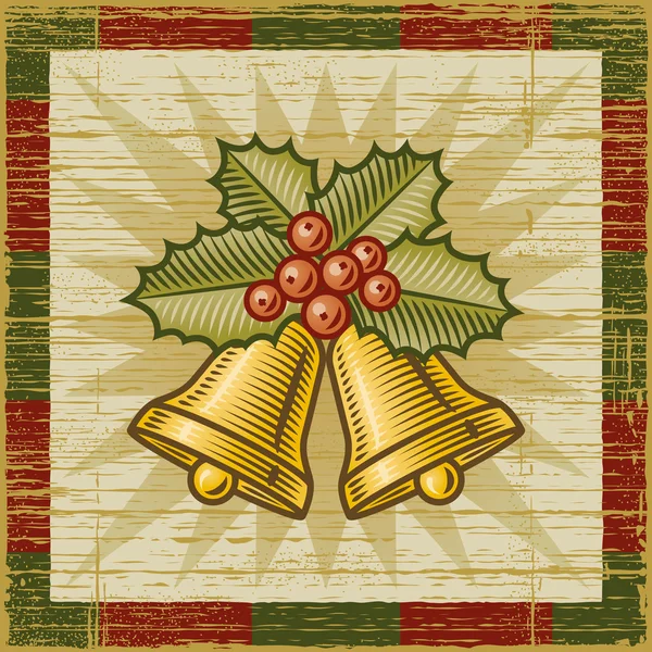 Retro vánoční zvonky — Stockový vektor