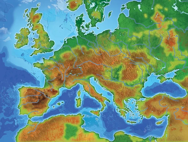 Mapa de Europa y Portugal. 3d: ilustración de stock 195720929