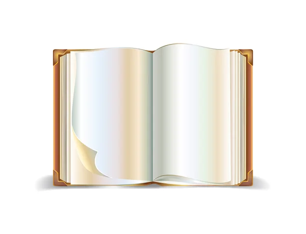 Libro aperto isolato su sfondo bianco — Vettoriale Stock