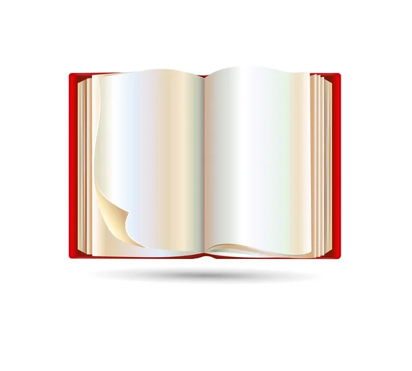 Libro rojo abierto aislado sobre fondo blanco — Archivo Imágenes Vectoriales