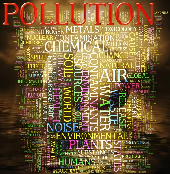 Nuvem de palavras de poluição — Fotografia de Stock