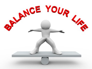 3d man - balance your life clipart