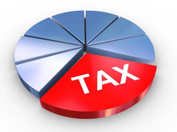 3d gráfico pastel de impuestos Imagen de archivo