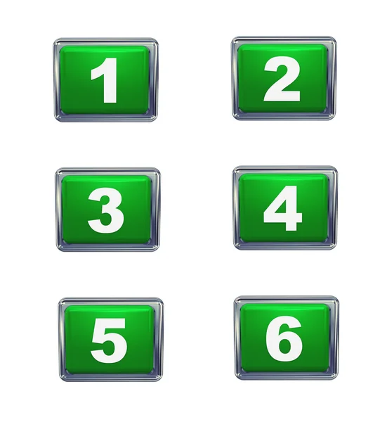 Serie di numeri di pulsanti 3d — Foto Stock