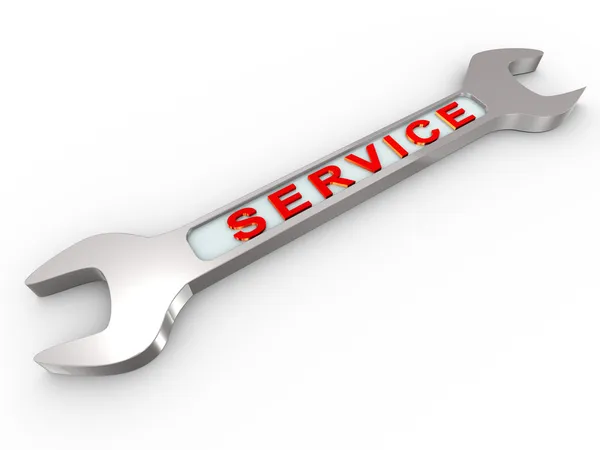 3d service wrench — Stock Photo, Image