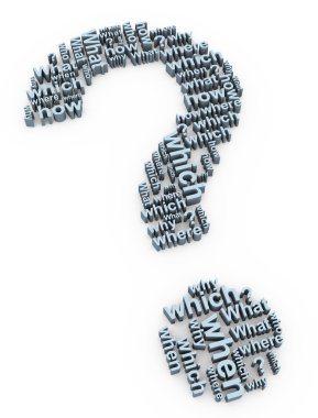 3d question words clipart