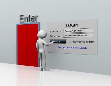 3d man Login clipart