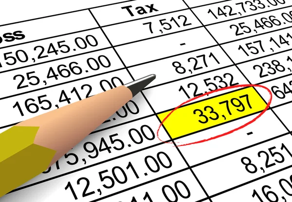 Указание суммы налоговых вычетов — стоковое фото