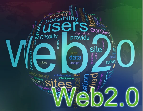 Wordcloud des Web 2.0 — Stockfoto