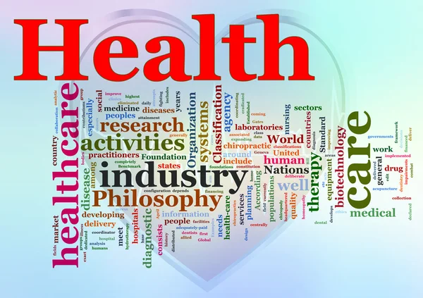 Cuidados de saúde wordcloud tags Imagem De Stock