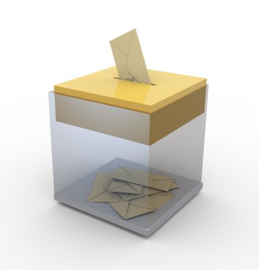 Transparent box with envelopes clipart