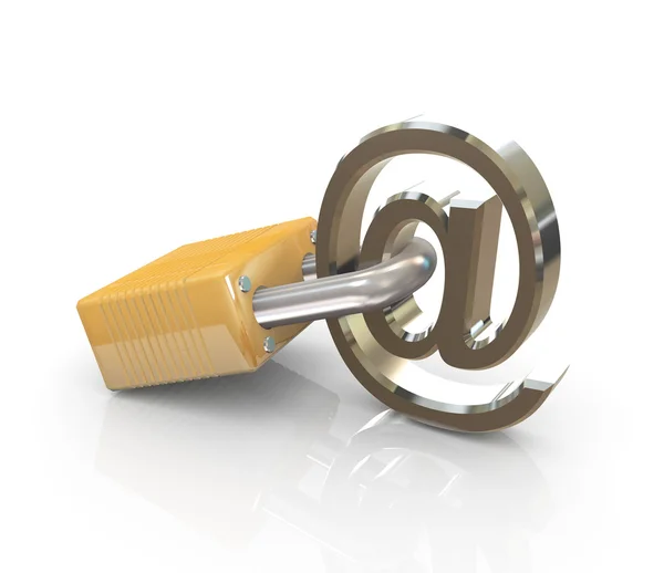 E-mail teken met lock — Stockfoto