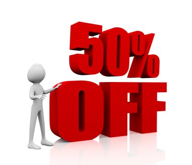 Sale promotion text 50 percent off clipart